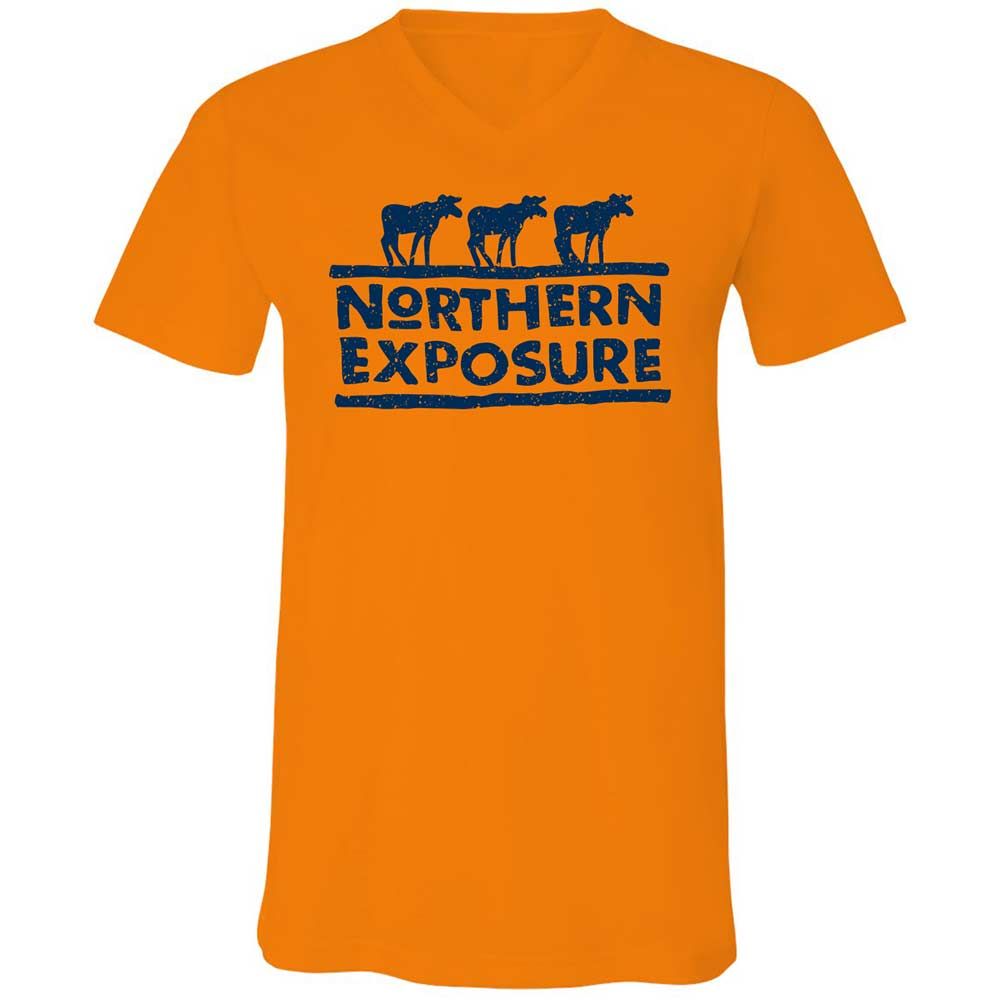 Unisex V-Neck T-Shirt - A4ZF2DLV - Orange - 7