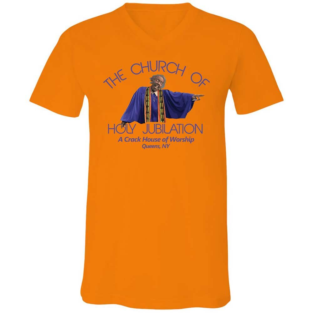 Unisex V-Neck T-Shirt - WQ3DNRZ3 - Orange - 7