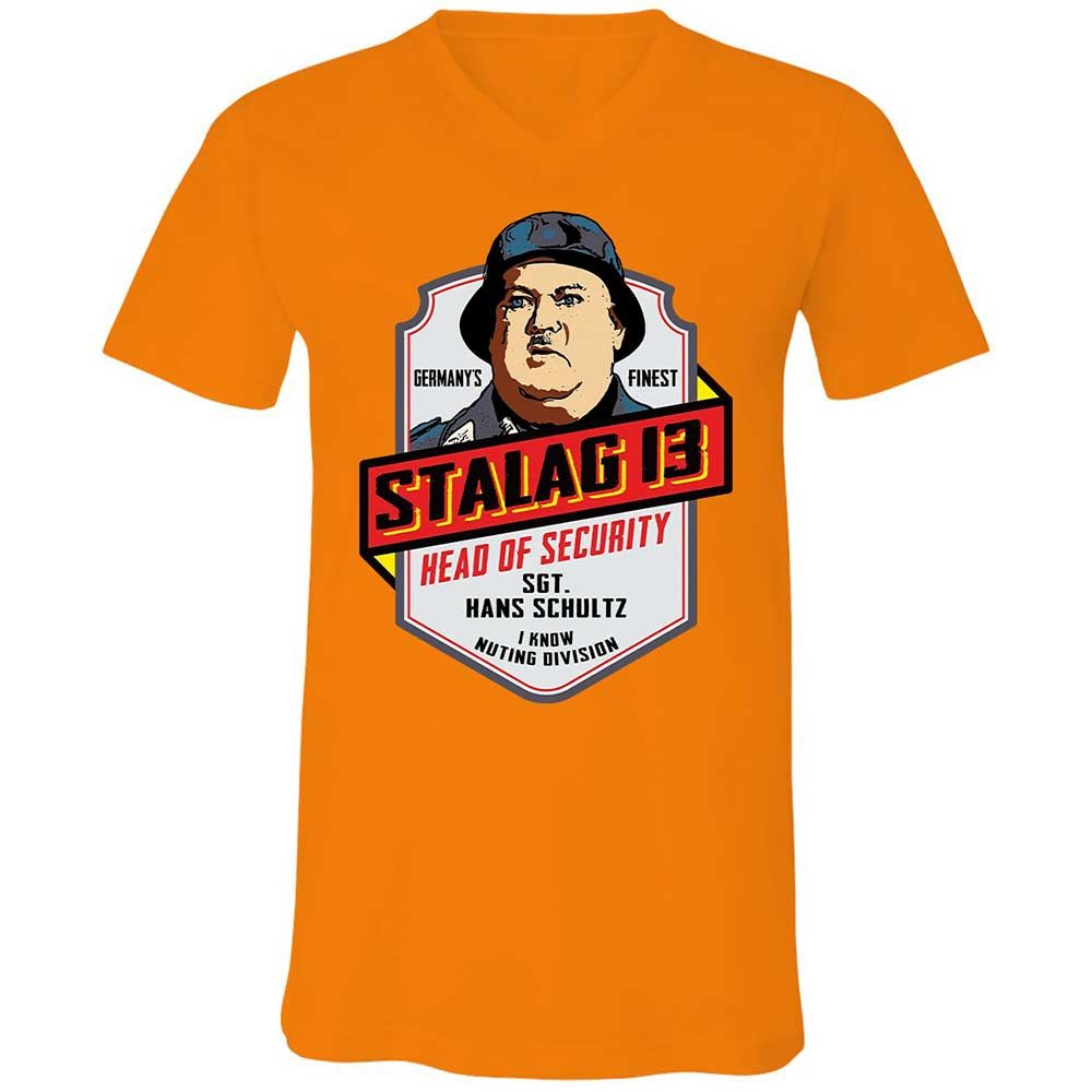 Unisex V-Neck T-Shirt - 7ATB43KP - Orange - 7