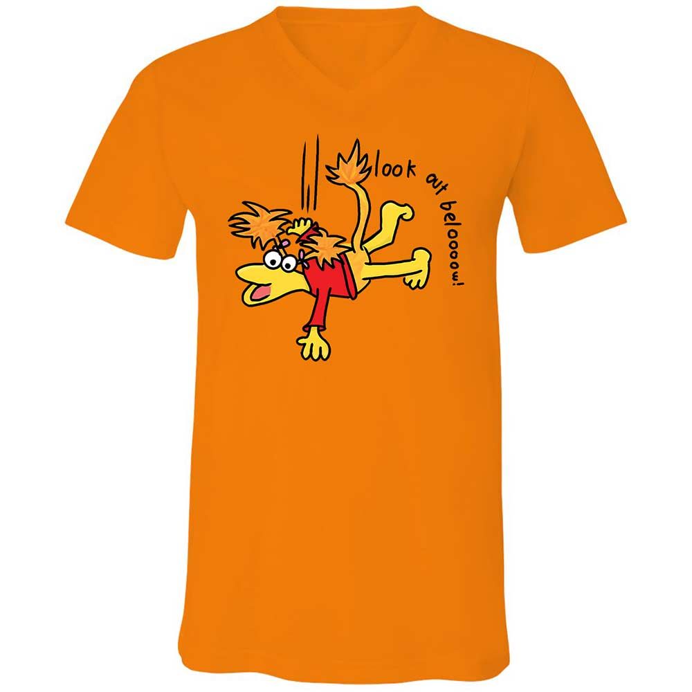 Unisex V-Neck T-Shirt - AL9FUKSR - Orange - 7