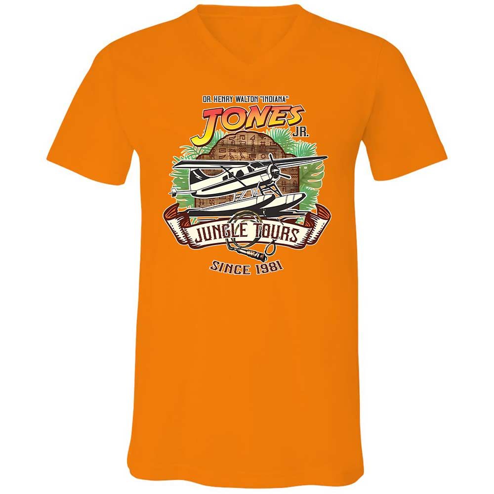 Unisex V-Neck T-Shirt - XFB63LYB - Orange - 7