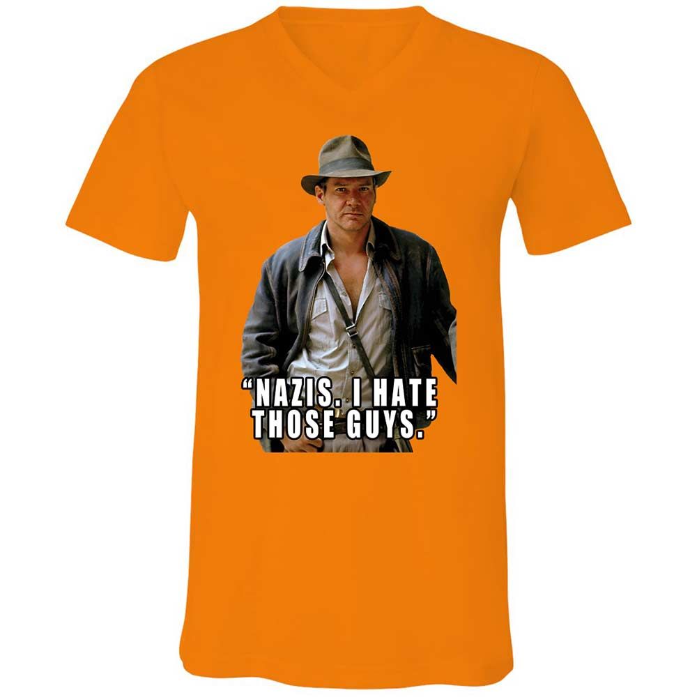 Unisex V-Neck T-Shirt - 6XPY7FB8 - Orange - 7