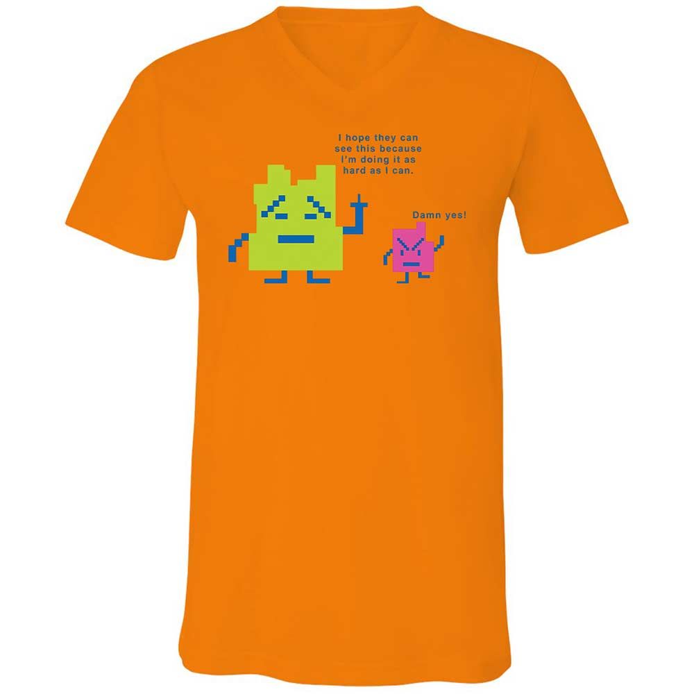 Unisex V-Neck T-Shirt - FJ7DM54A - Orange - 7