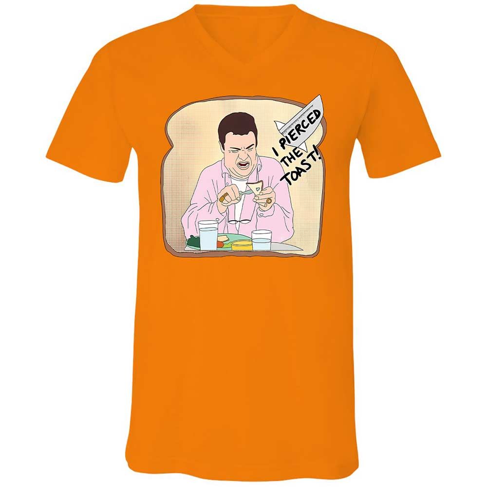 Unisex V-Neck T-Shirt - BRLLBDFF - Orange - 7
