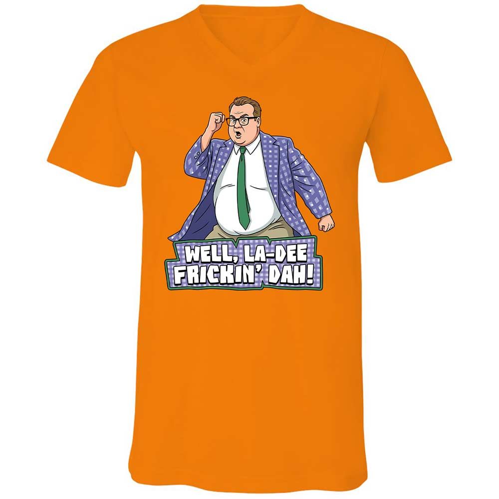 Unisex V-Neck T-Shirt - C4QNJ85R - Orange - 7