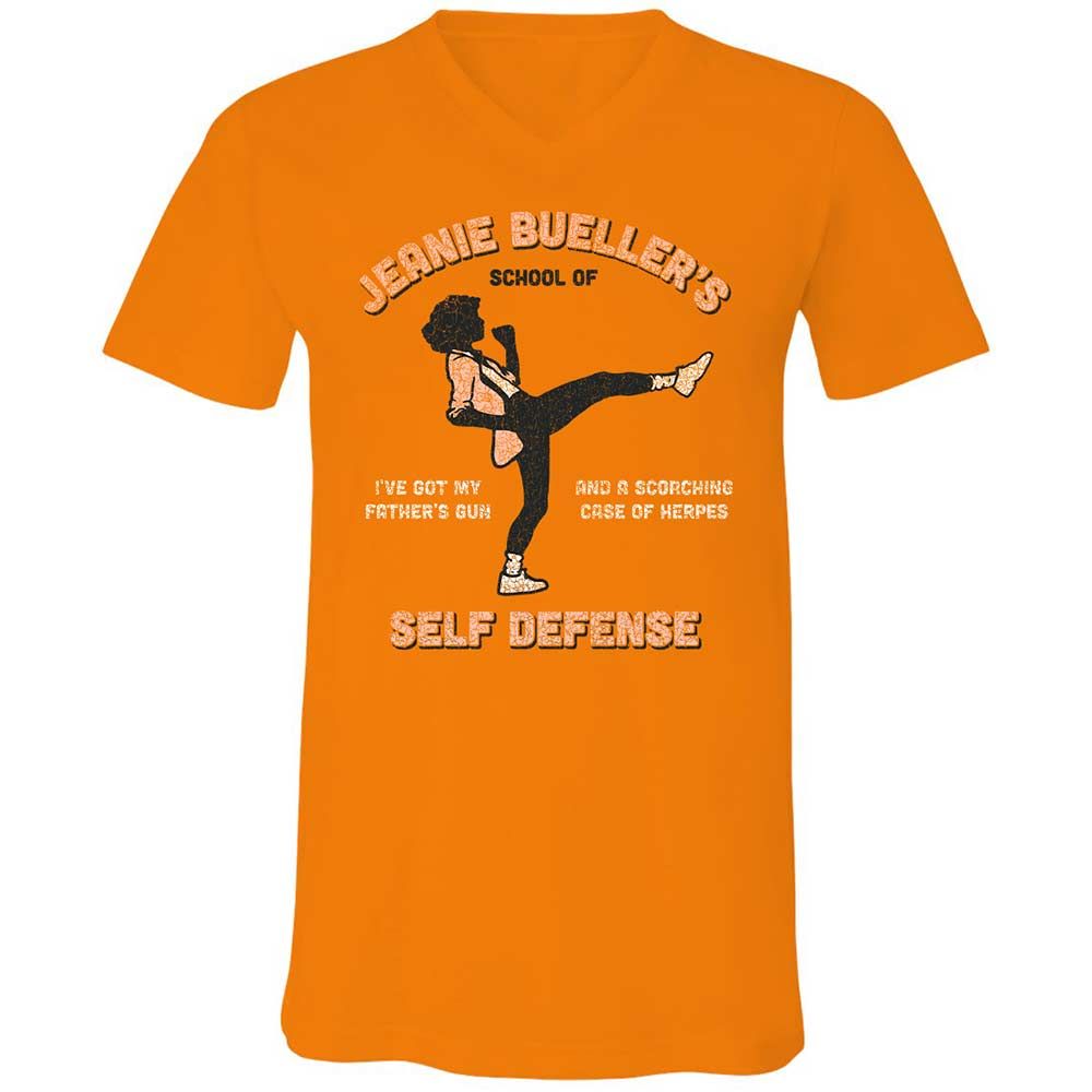 Unisex V-Neck T-Shirt - 1ZV9QU3S - Orange - 7