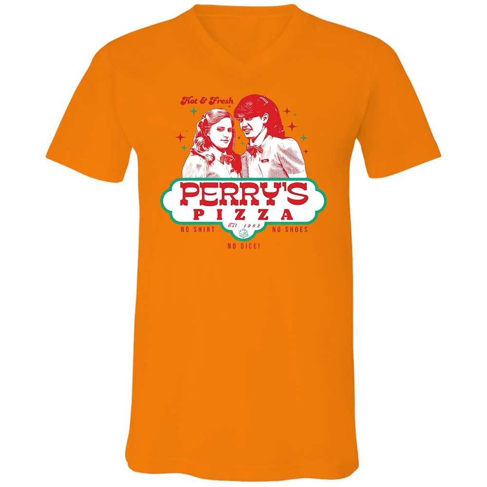Unisex V-Neck T-Shirt - VX1M5QGW - Orange - 7