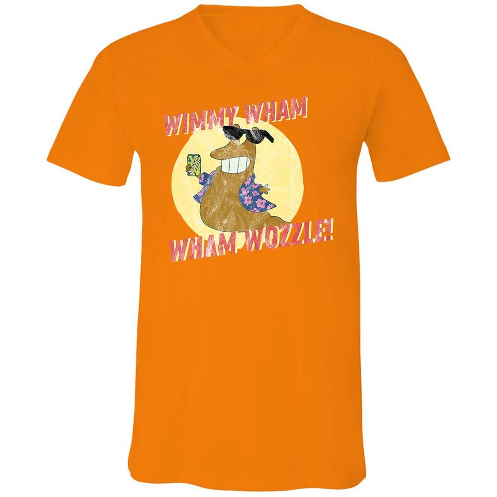 Unisex V-Neck T-Shirt - QJLGWT5A - Orange - 7