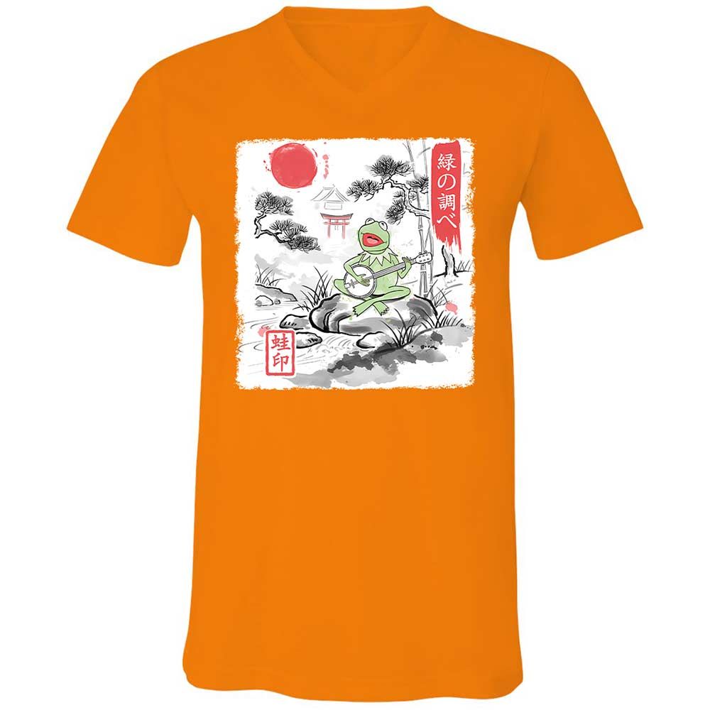 Unisex V-Neck T-Shirt - 3ML226GT - Orange - 7