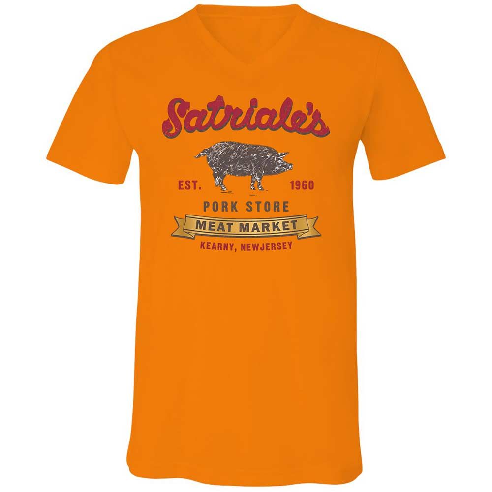 Unisex V-Neck T-Shirt - 9L4QG9VU - Orange - 7