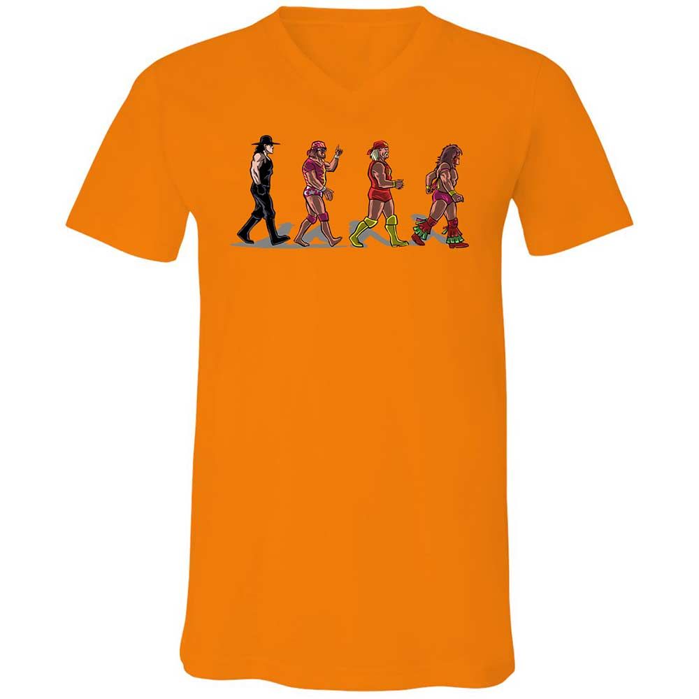 Unisex V-Neck T-Shirt - K9SA8NGQ - Orange - 7