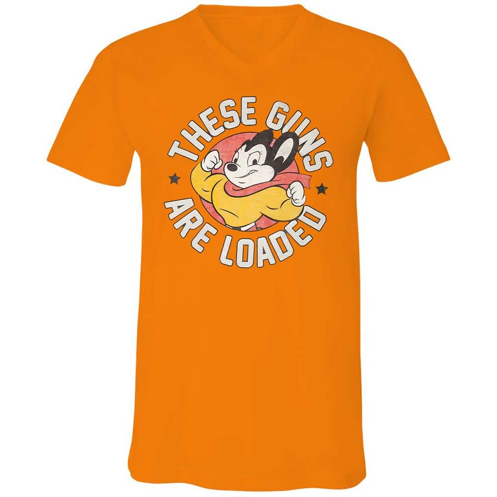 Unisex V-Neck T-Shirt - 5M86JP9M - Orange - 7