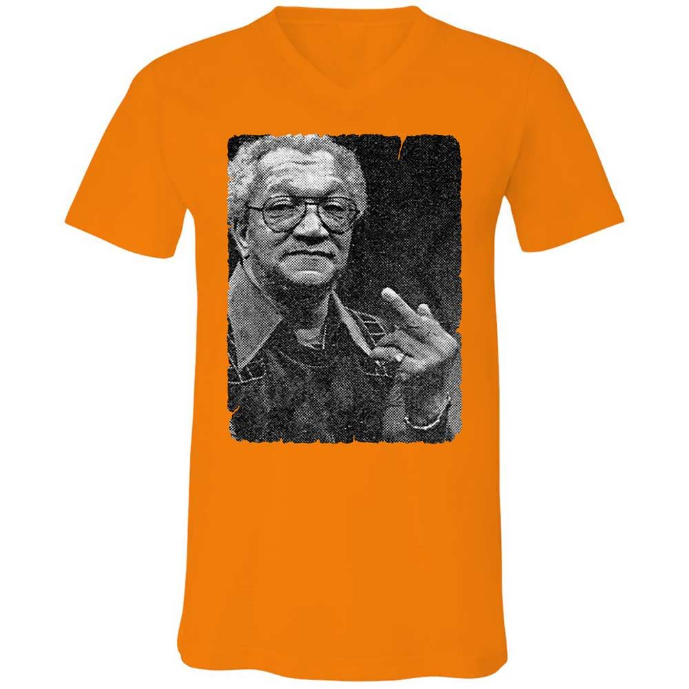 Unisex V-Neck T-Shirt - QSYYE7NS - Orange - 7