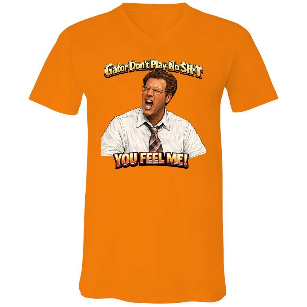 Unisex V-Neck T-Shirt - Z3CKYTBE - Orange - 7