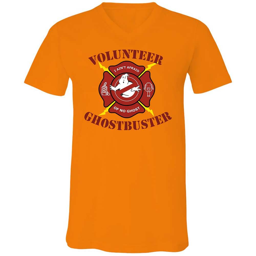 Unisex V-Neck T-Shirt - 4DHMVYJT - Orange - 7