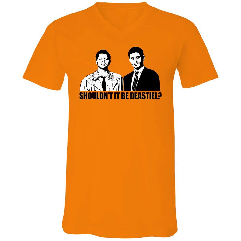 Unisex V-Neck T-Shirt - 67J8GAV5 - Orange - 7
