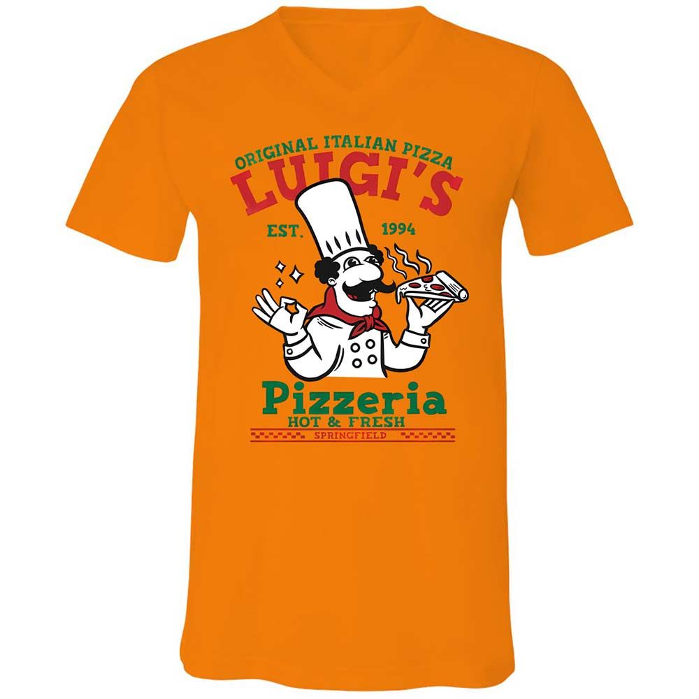 Unisex V-Neck T-Shirt - UAEK7RUU - Orange - 7