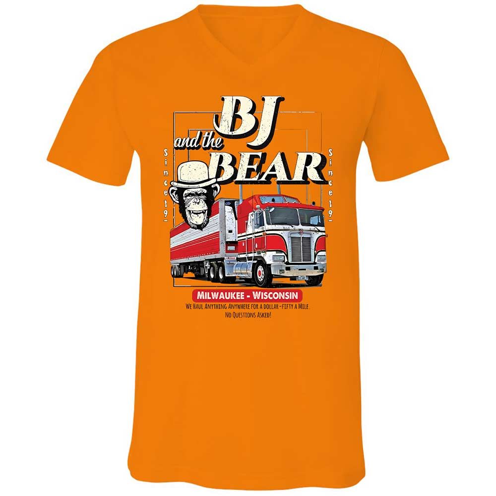 Unisex V-Neck T-Shirt - LN5B1AVM - Orange - 7