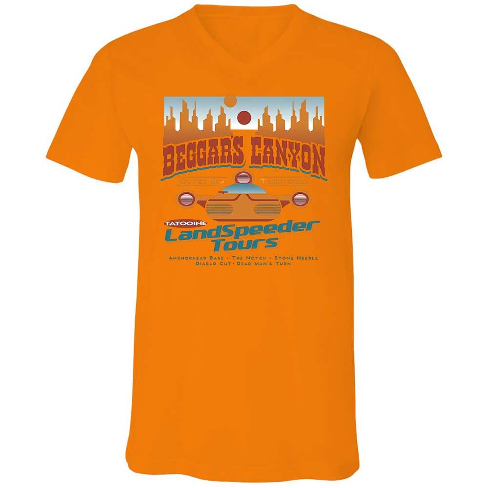 Unisex V-Neck T-Shirt - AY82KZ6U - Orange - 7