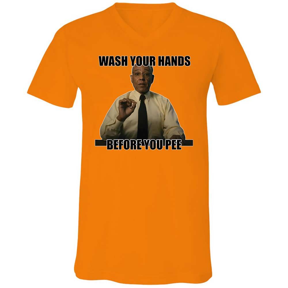 Unisex V-Neck T-Shirt - C2U7RHMR - Orange - 7