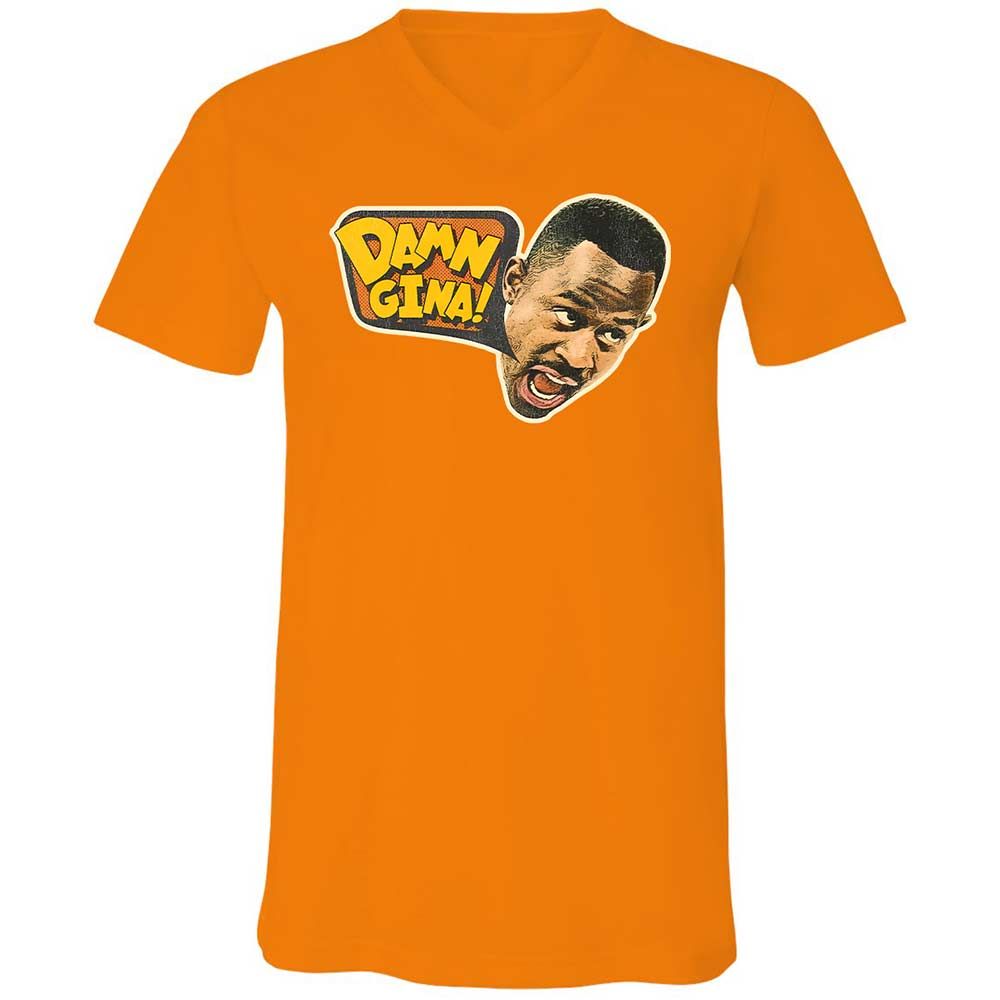 Unisex V-Neck T-Shirt - 4PQSR12N - Orange - 7