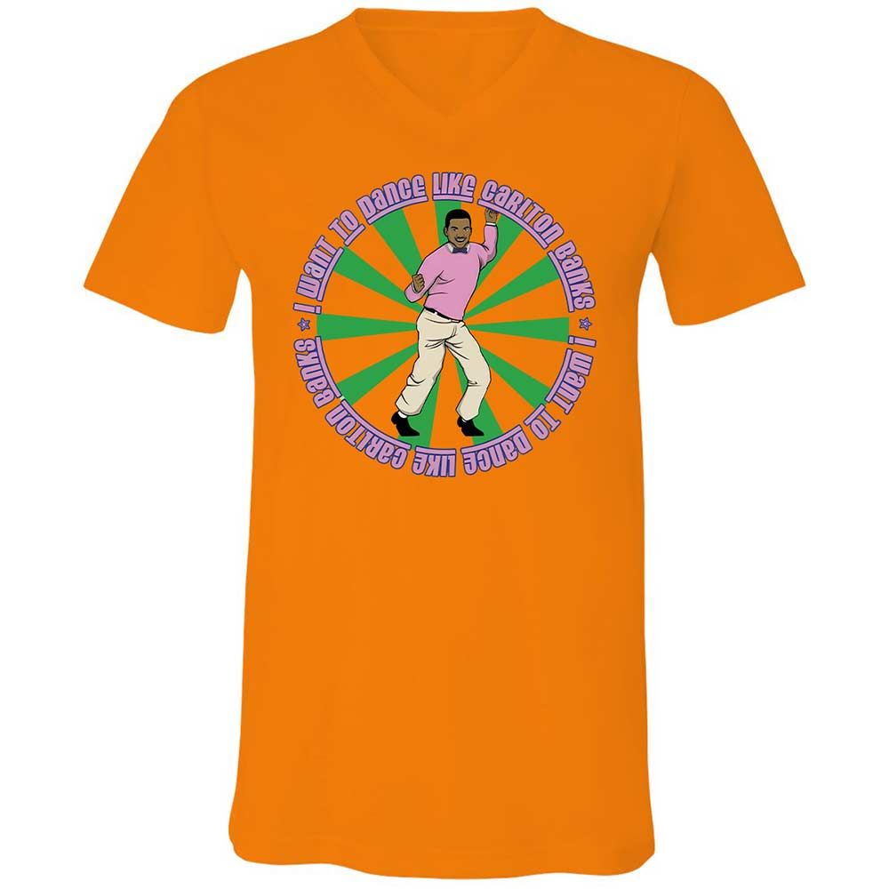 Unisex V-Neck T-Shirt - 6DALRHGL - Orange - 7