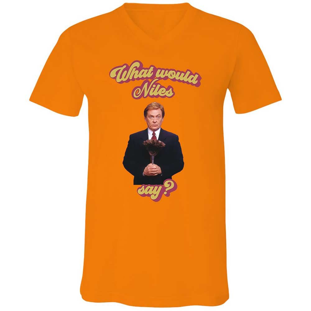 Unisex V-Neck T-Shirt - Y1XXTTVB - Orange - 7