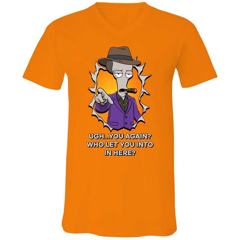 Unisex V-Neck T-Shirt - BXRKX8ND - Orange - 7