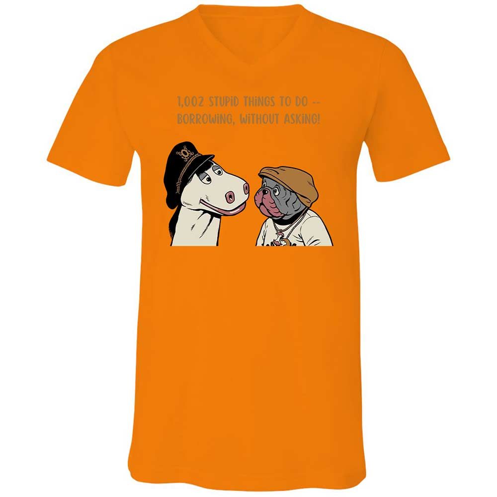 Unisex V-Neck T-Shirt - 22NX9WNR - Orange - 7
