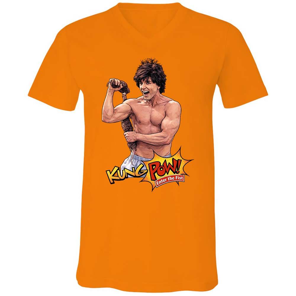 Unisex V-Neck T-Shirt - 64Z6JHMP - Orange - 7