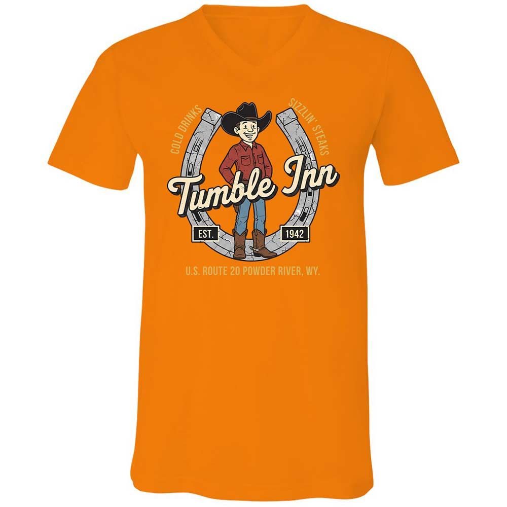 Unisex V-Neck T-Shirt - 65EF5G7D - Orange - 7