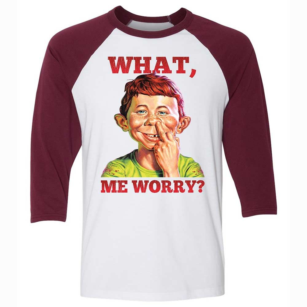 Unisex 3/4 Baseball Tee - BKB61CZK - White/Maroon - 7