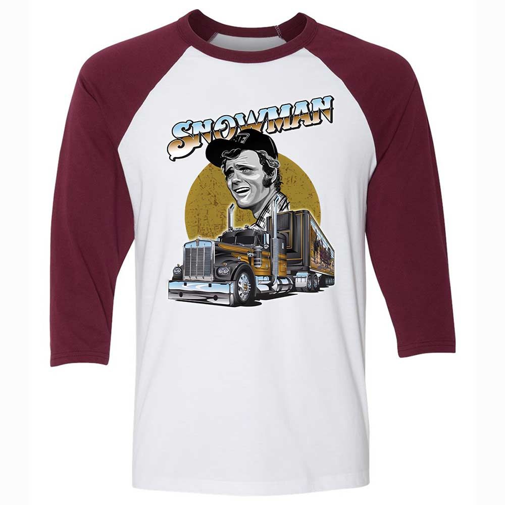 Unisex 3/4 Baseball Tee - PMR5BJ3F - White/Maroon - 7