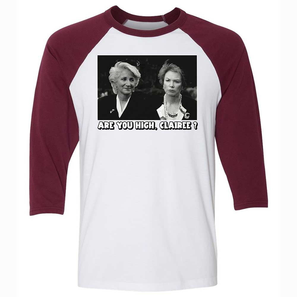 Unisex 3/4 Baseball Tee - TL778VGM - White/Maroon - 7