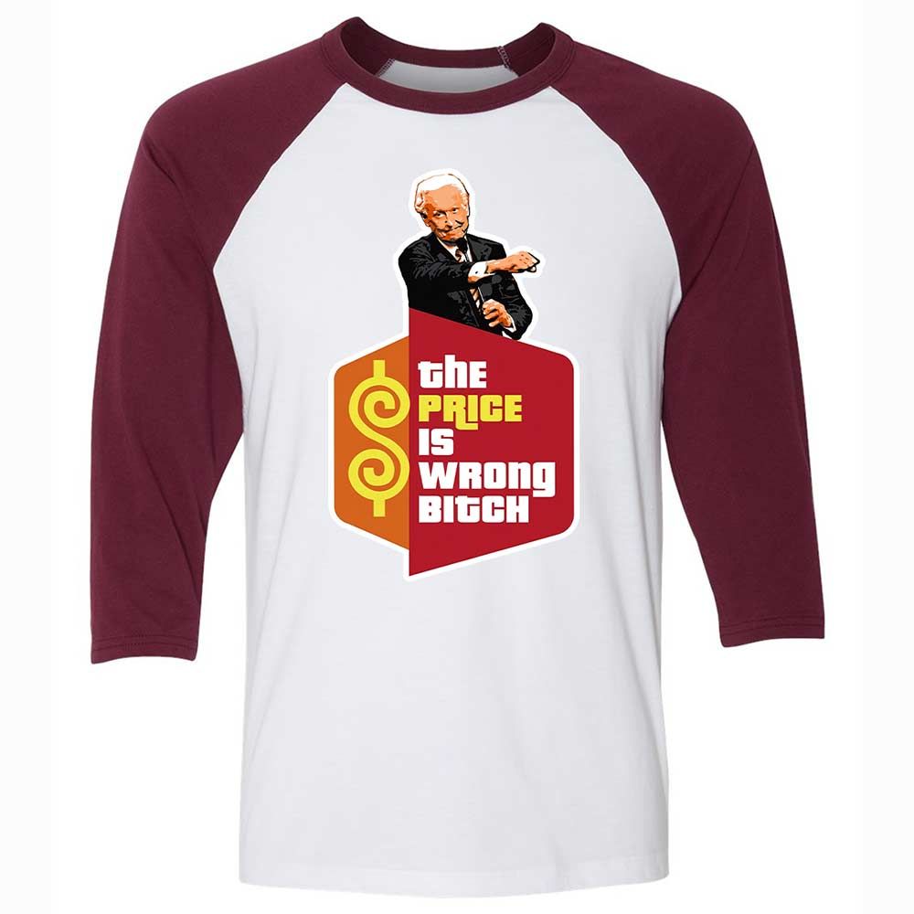 Unisex 3/4 Baseball Tee - 9PE4BVH7 - White/Maroon - 7