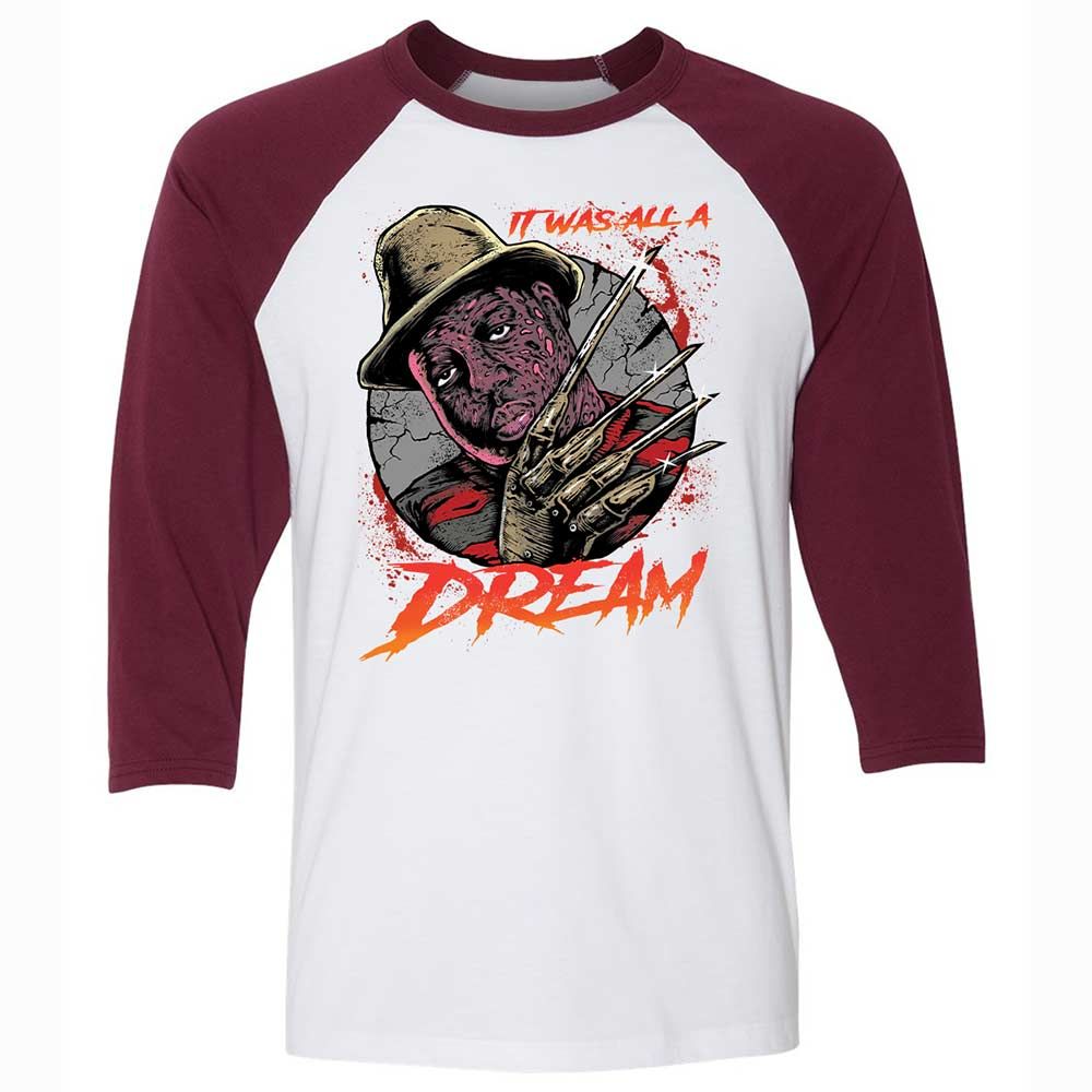 Unisex 3/4 Baseball Tee - A9HC2J68 - White/Maroon - 7