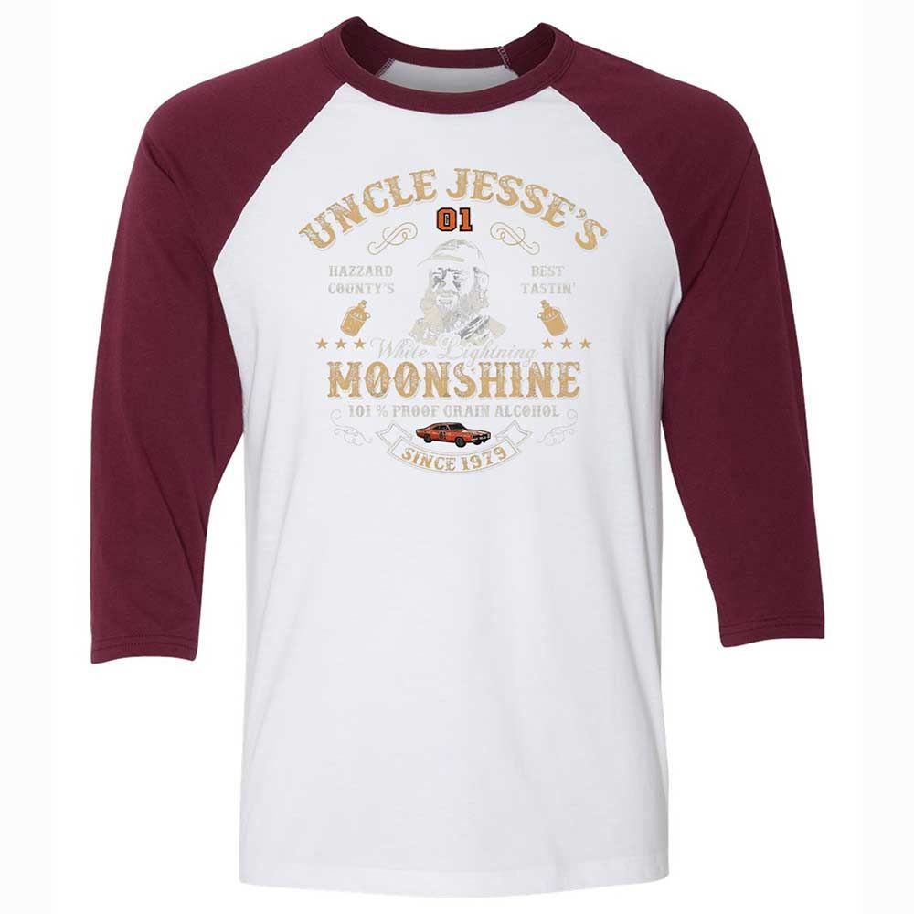 Unisex 3/4 Baseball Tee - 1B2H9JCD - White/Maroon - 7