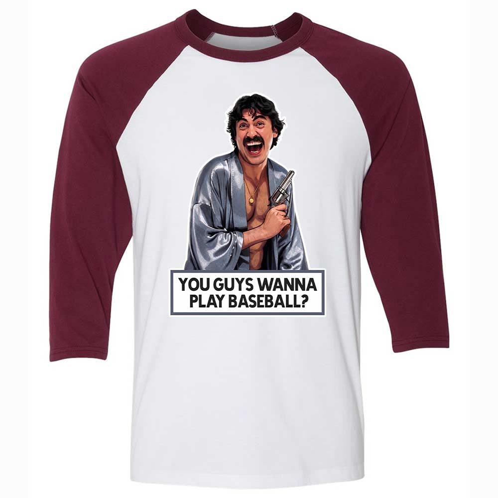Unisex 3/4 Baseball Tee - GWMLCX81 - White/Maroon - 7