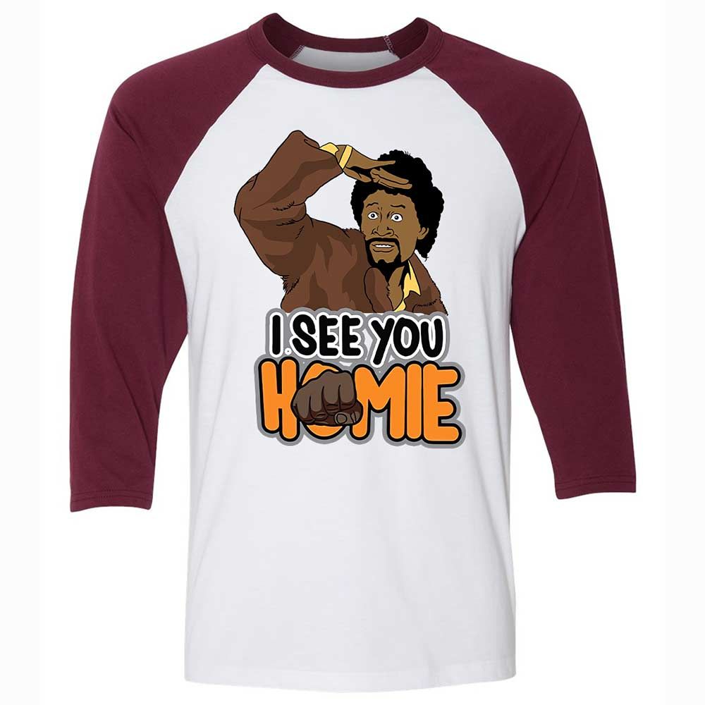 Unisex 3/4 Baseball Tee - B94MZM22 - White/Maroon - 7
