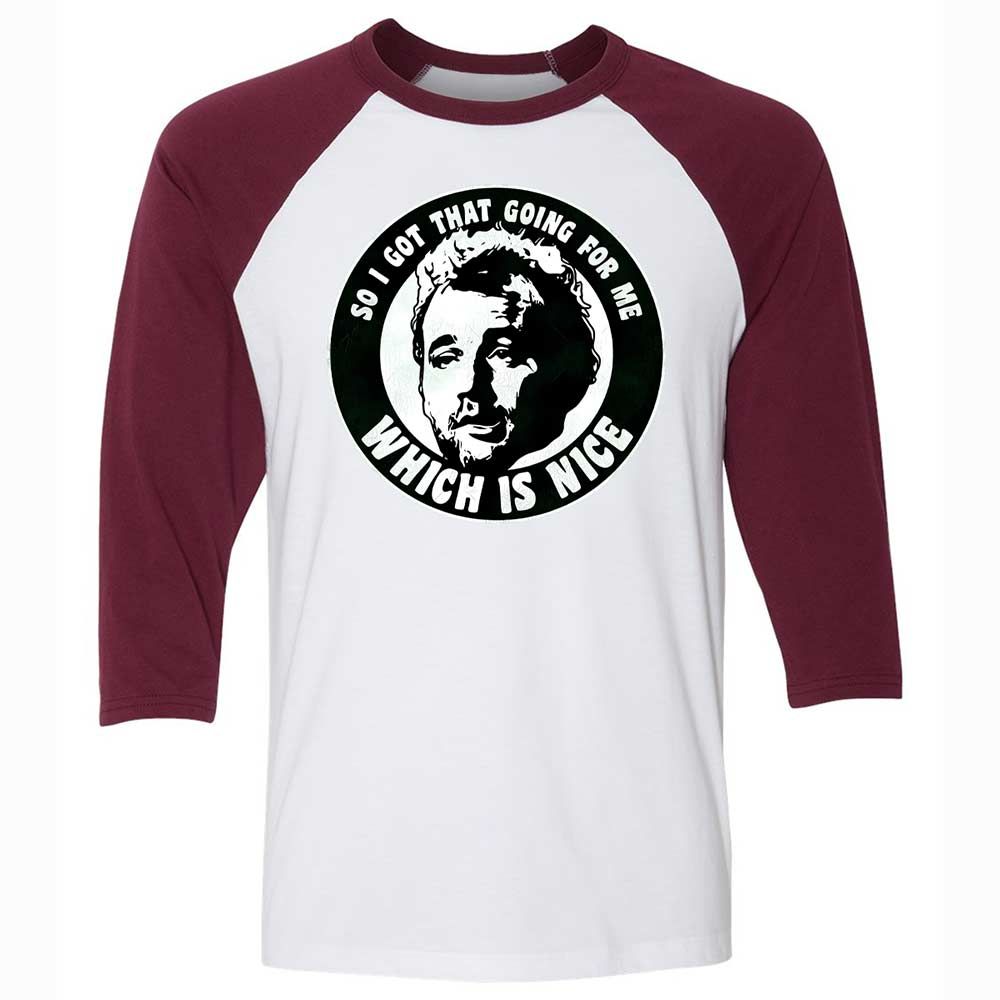 Unisex 3/4 Baseball Tee - 12RWBC2B - White/Maroon - 7