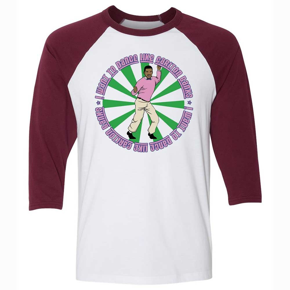 Unisex 3/4 Baseball Tee - QVMM5C3E - White/Maroon - 7