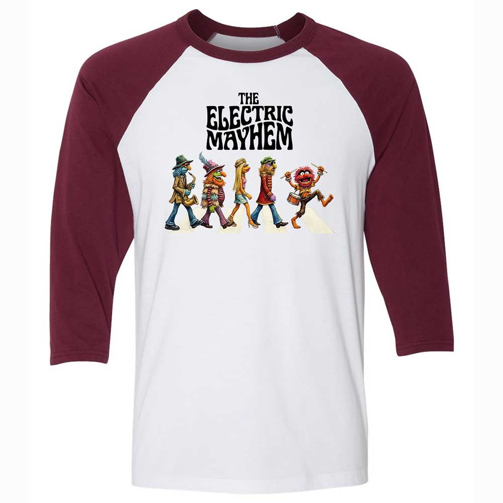 Unisex 3/4 Baseball Tee - 6M6W1B43 - White/Maroon - 7