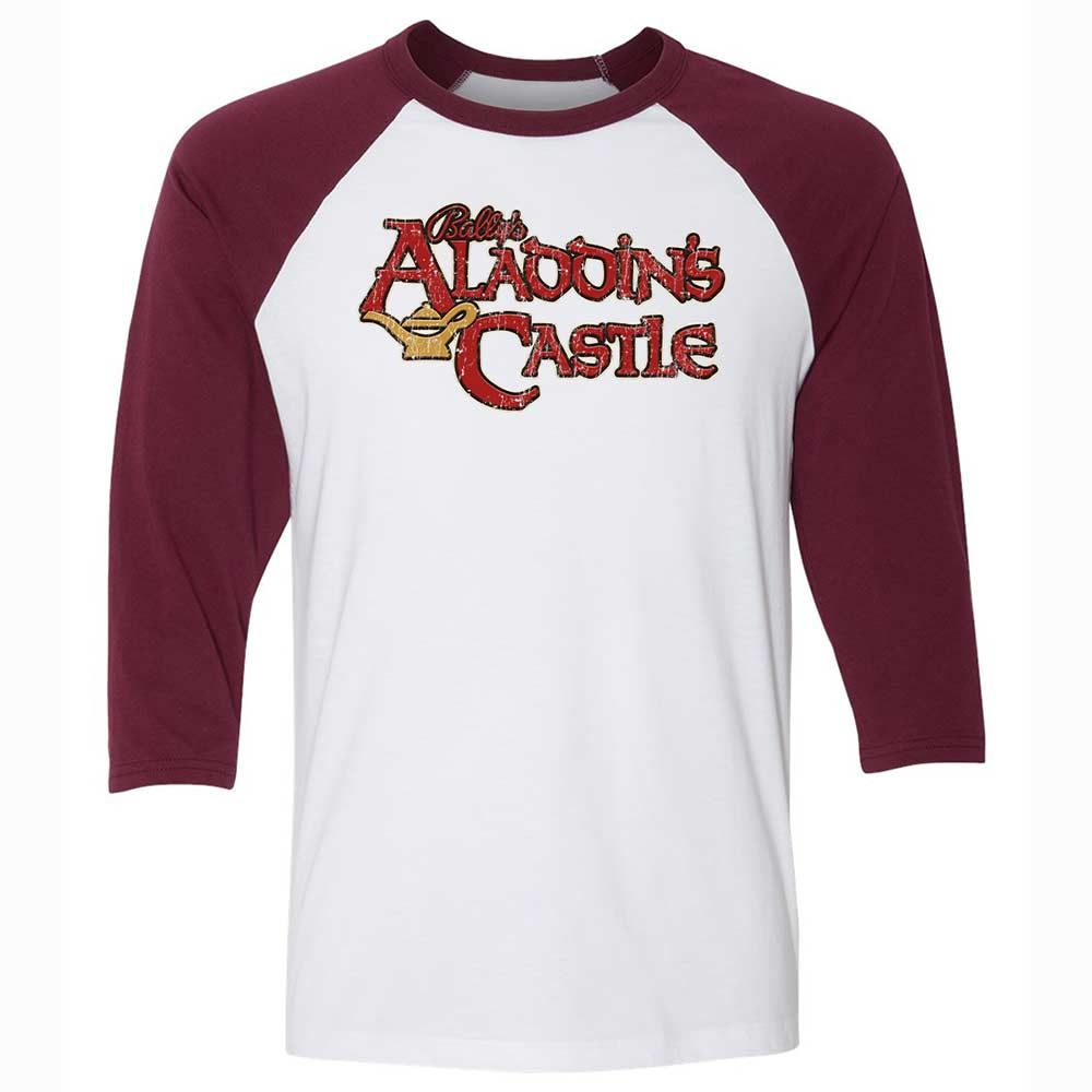 Unisex 3/4 Baseball Tee - YUL9YDF8 - White/Maroon - 7