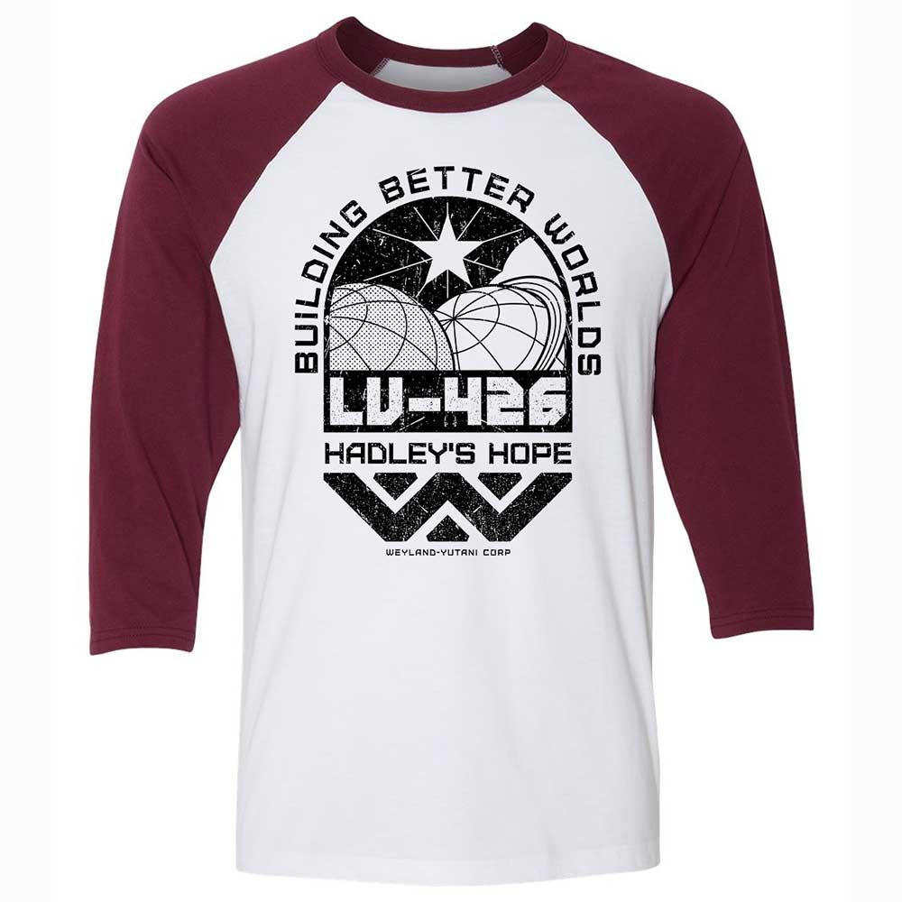 Unisex 3/4 Baseball Tee - QNAEKKTP - White/Maroon - 7