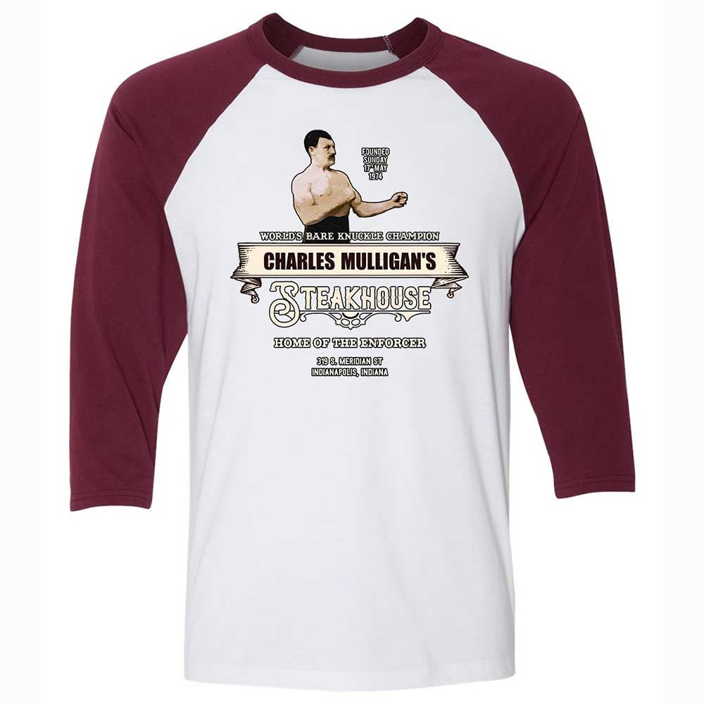 Unisex 3/4 Baseball Tee - M4SLX93K - White/Maroon - 7