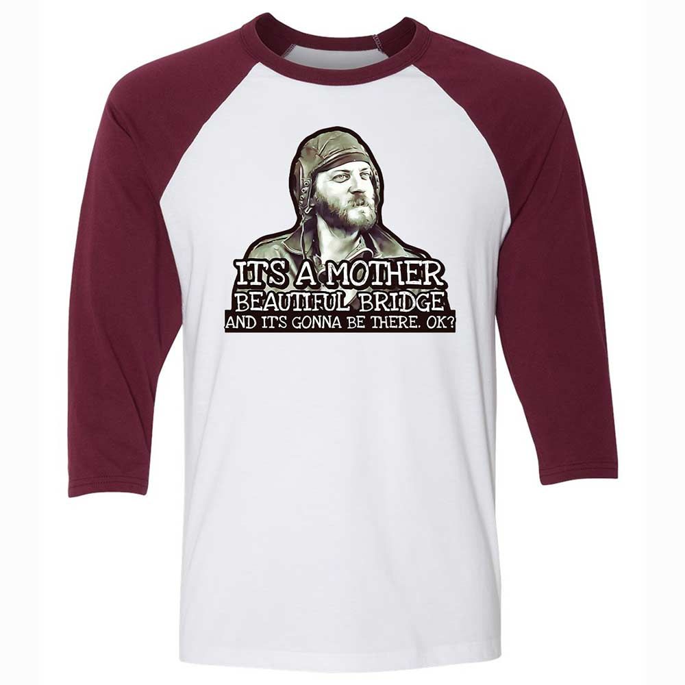 Unisex 3/4 Baseball Tee - SRFJ7BCQ - White/Maroon - 7