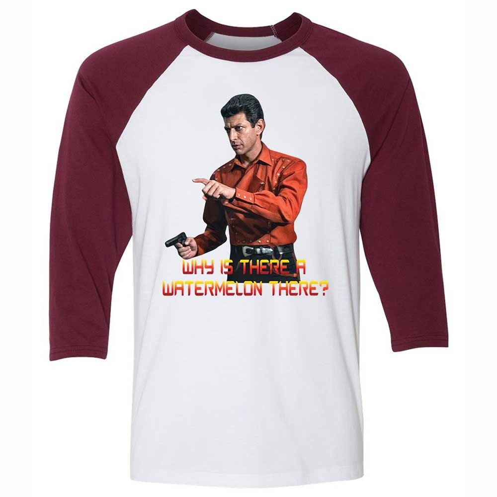 Unisex 3/4 Baseball Tee - 743VS85E - White/Maroon - 7