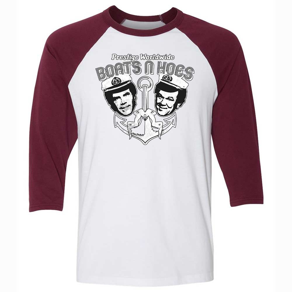 Unisex 3/4 Baseball Tee - 9EJ53JFL - White/Maroon - 7