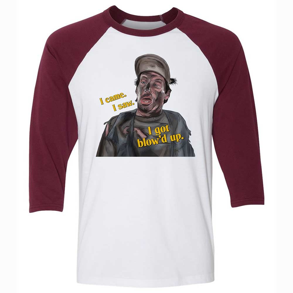 Unisex 3/4 Baseball Tee - UPMUEFS3 - White/Maroon - 7