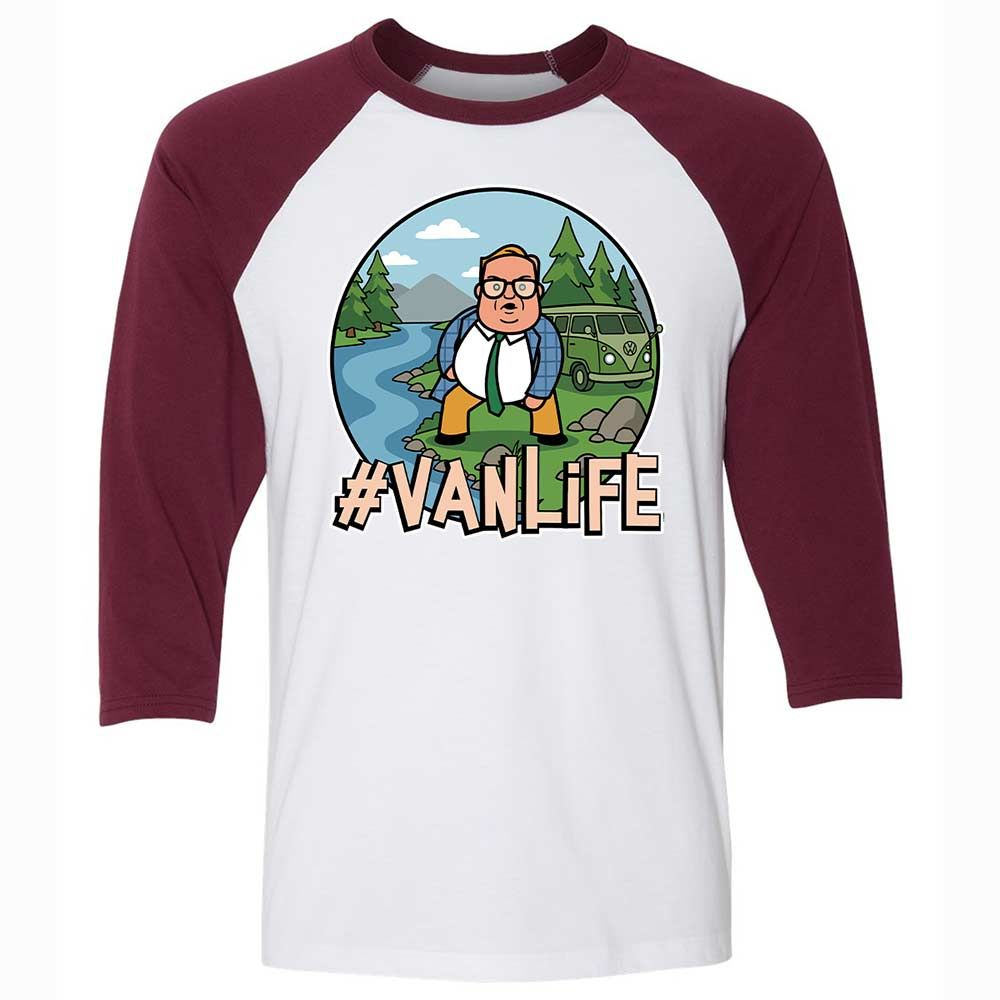 Vanlife living in a van down by the river - White/Maroon - 7